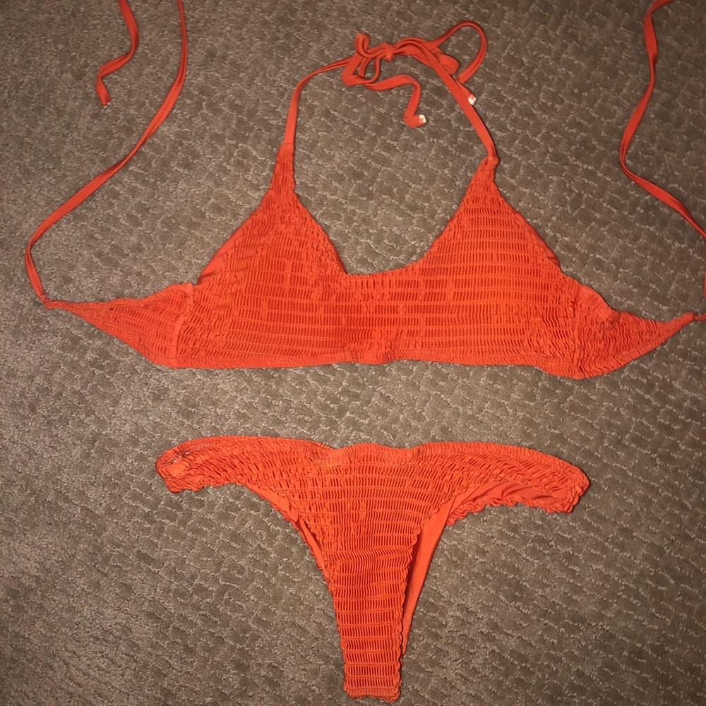 Burnt orange scrunched bikini